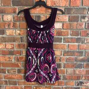 Kiwi womens vintage y2k geometric babydoll top pink/purple L